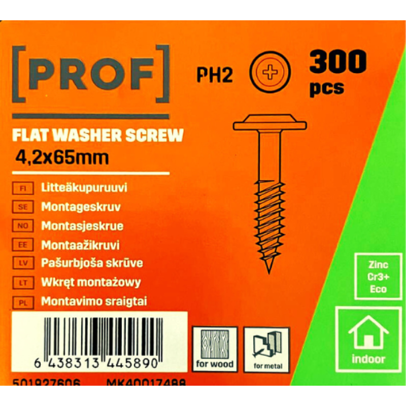 [PROF] Montāžas skrūves 4.2x65 mm 300gb iepakojums